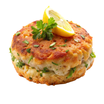 Crab Cake Isolated On White Transparent Background, Crab Cake, Cake____